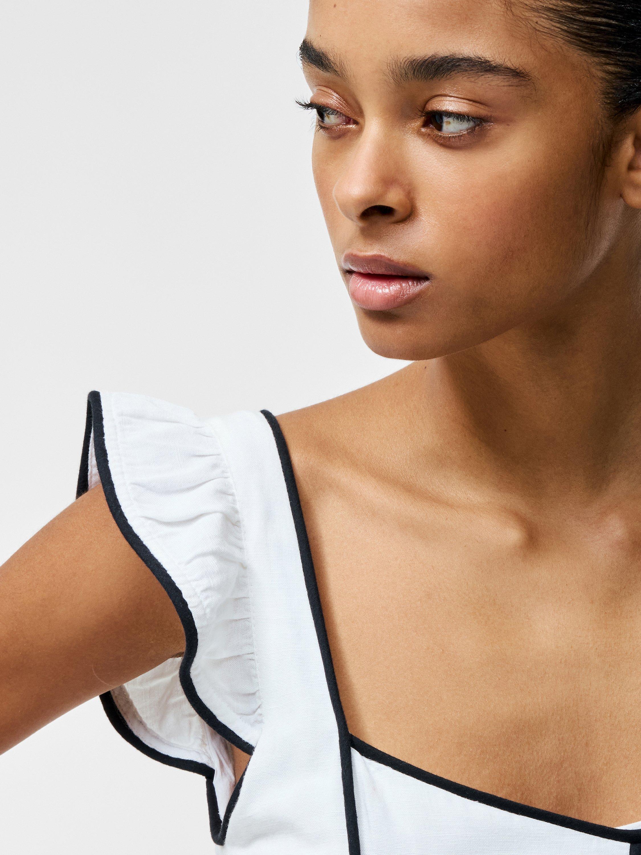 Product image 3 of 5, which shows French Connection Ariette Flared Dress, White/Multi, 6