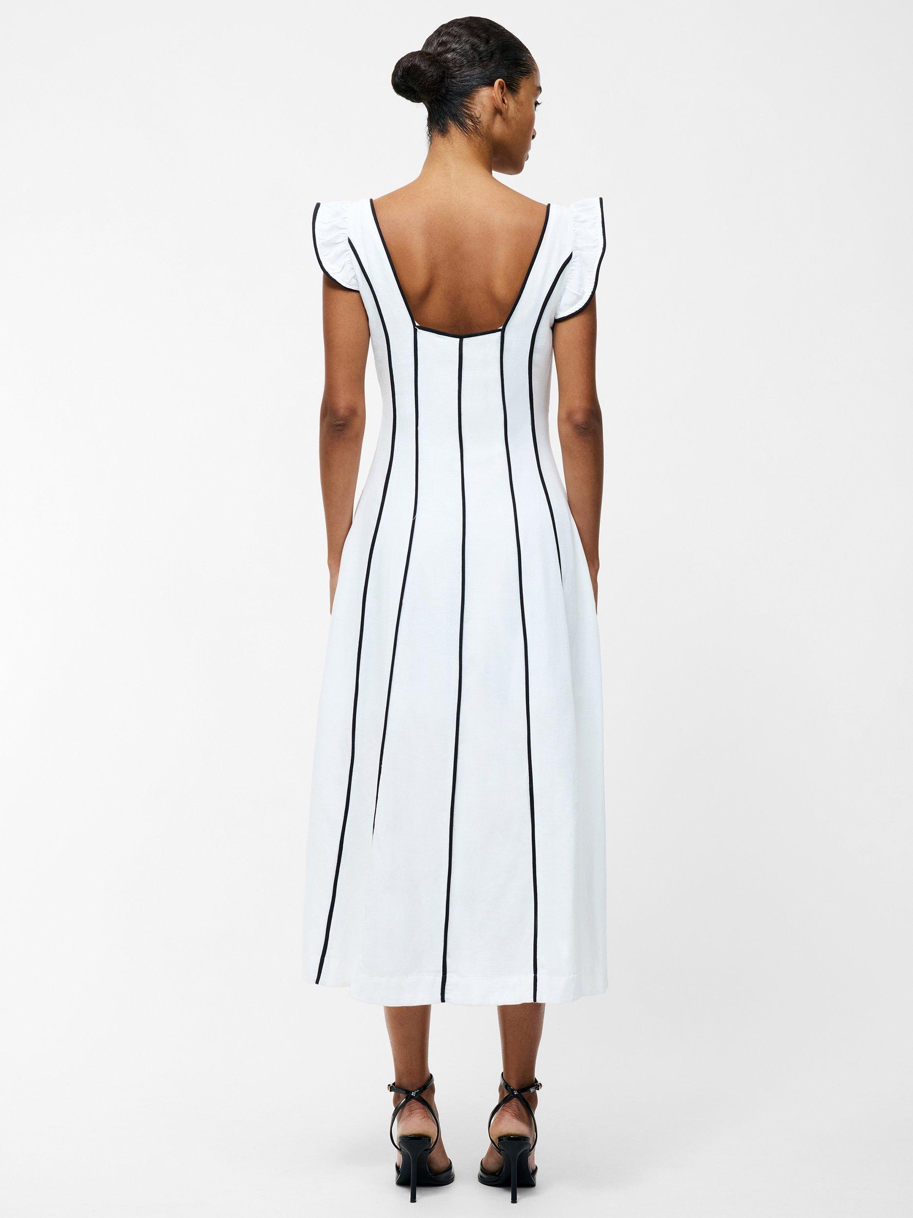 Product image 4 of 5, which shows French Connection Ariette Flared Dress, White/Multi, 6