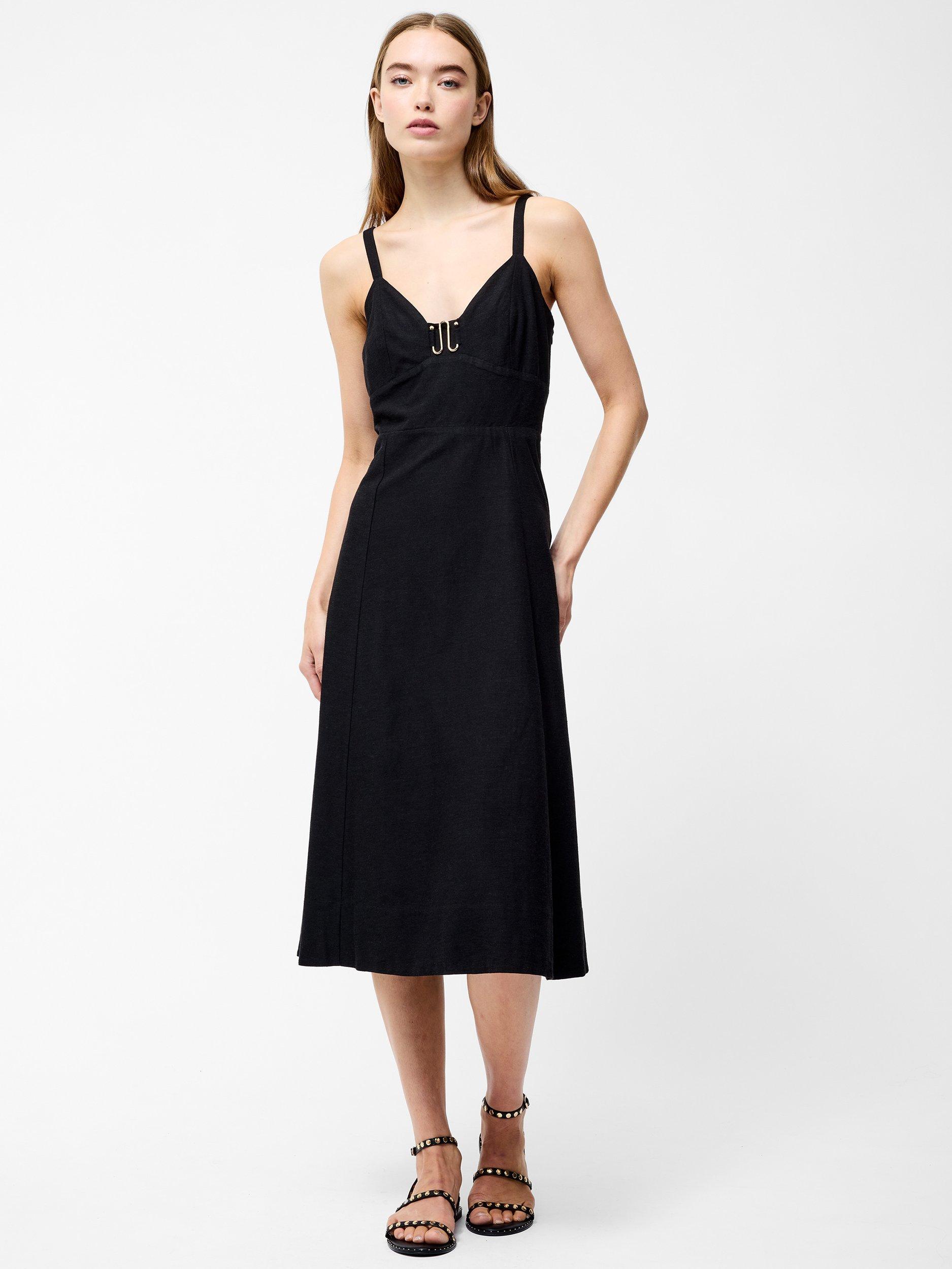 Product image 1 of 4, which shows French Connection Ariette Strappy Dress, Black, 6