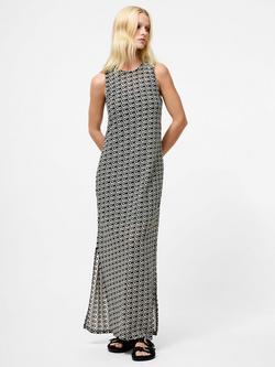 French Connection Carly Jersey Tunic Maxi Dress, Black/Cream, Black/Cream