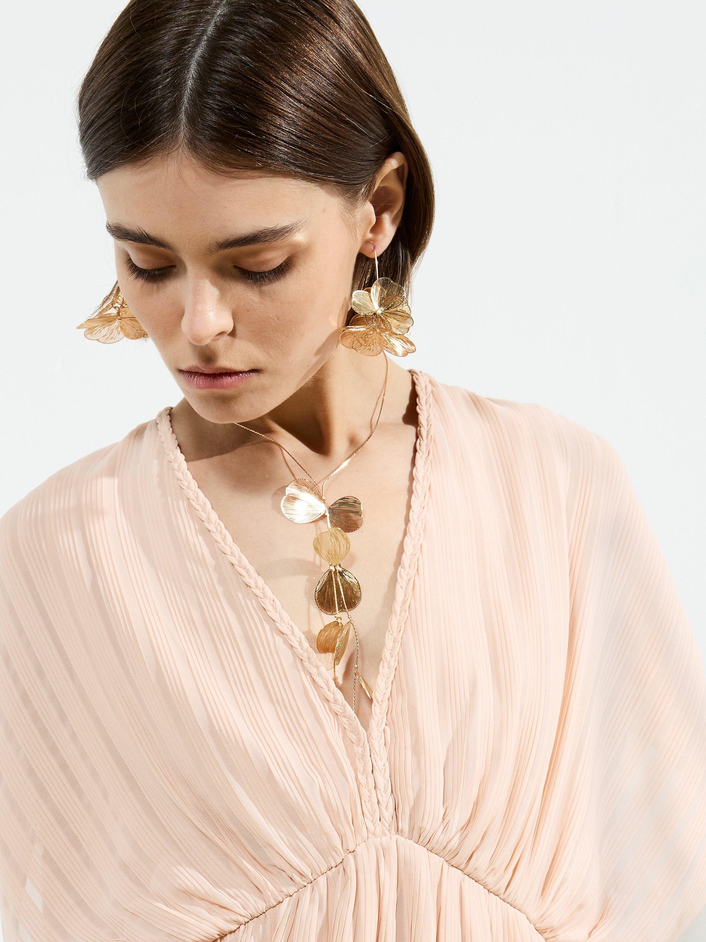 Product image 3 of 5, which shows French Connection Chathia Plisse Mini Dress, Ballet Pink, S