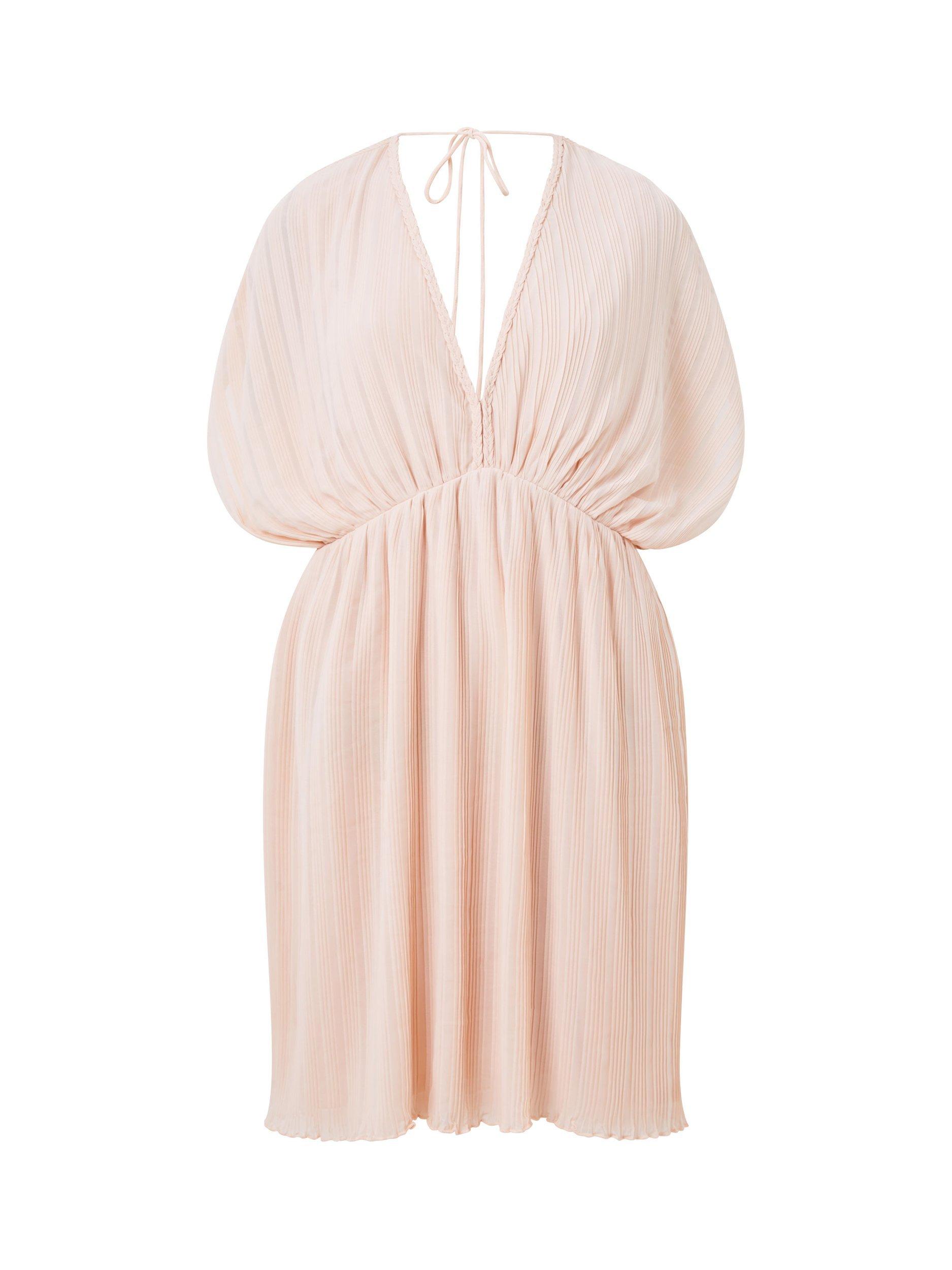 Product image 5 of 5, which shows French Connection Chathia Plisse Mini Dress, Ballet Pink, S