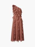 French Connection Oskar Georgette Midi Dress, Mocha