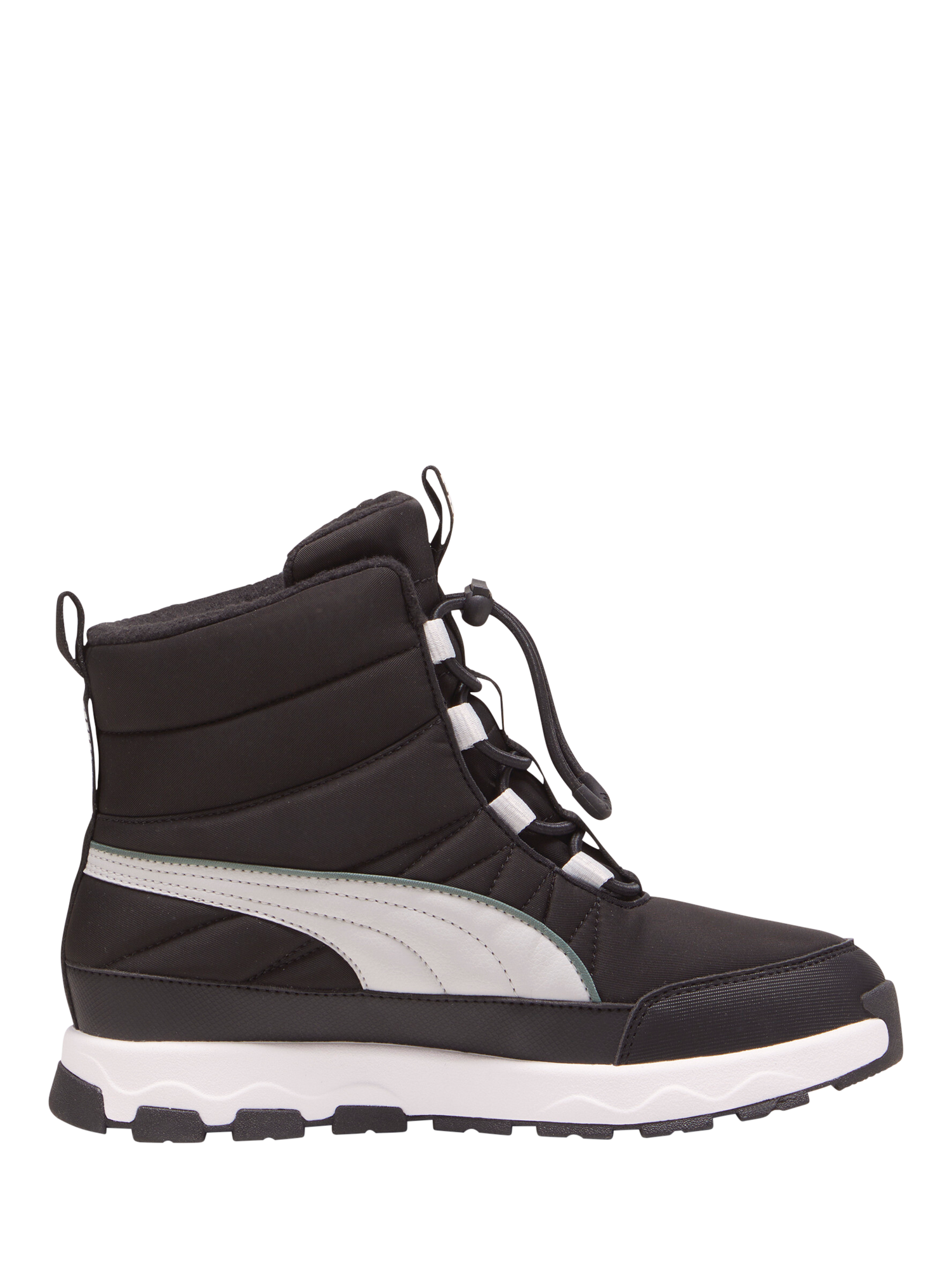 Product image 1 of 6, which shows PUMA Kids' Evolve Lace Up Winter Boots, Black/Ash Grey, 3