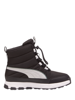 PUMA Kids' Evolve Lace Up Winter Boots, Black/Ash Grey, Black/Ash Grey