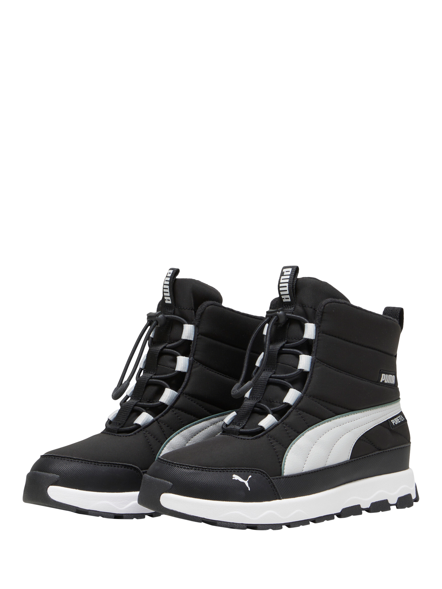 Product image 2 of 6, which shows PUMA Kids' Evolve Lace Up Winter Boots, Black/Ash Grey, 3