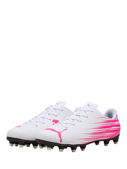 PUMA Kids' ATTACANTO II Football Boots, White/Ravish - view 2, White/Ravish