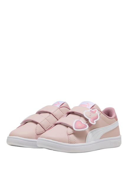 PUMA Kids' 3.0 Glitz Padded Trainers, Mauve/White - view 2, Mauve/White