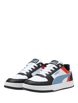 PUMA Kids' Caven 2.0 Colour Block Trainers, White/Blue/Black - view 2, White/Blue/Black