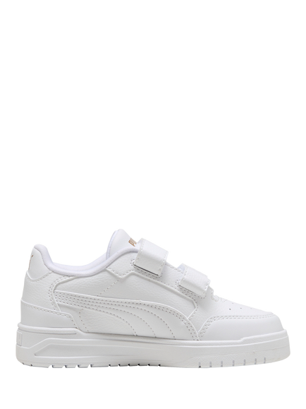 PUMA Kids' Shuffle Downtown Mid Trainers, White/Gold