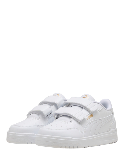 PUMA Kids' Shuffle Downtown Mid Trainers - view 2, White/Gold