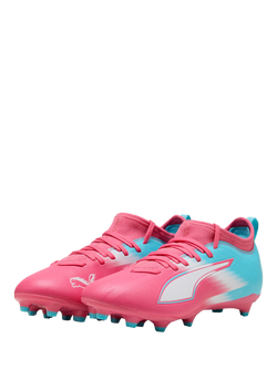 PUMA Kids' ULTRA 6 Lace Up Football Boots, Hero Blue - view 2, Hero Blue