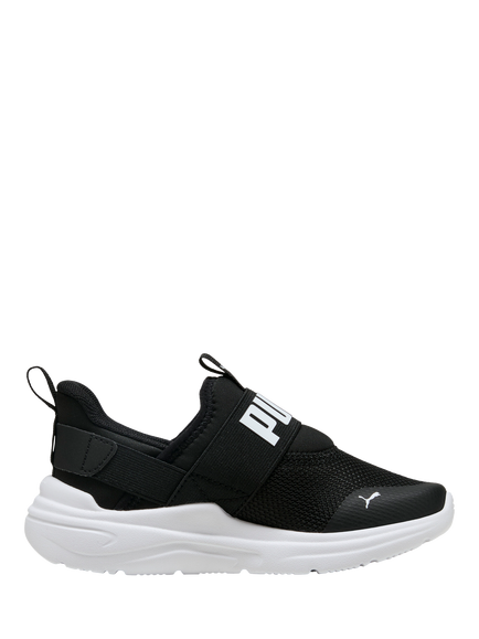 PUMA Kids' Wired 2 Sliptech Trainers, Black/White