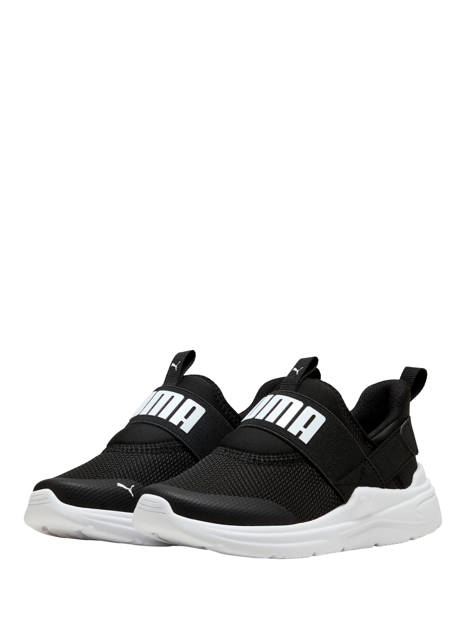 Product image 2 of 6, which shows PUMA Kids' Wired 2 Sliptech Trainers, Black/White, 10 Jnr