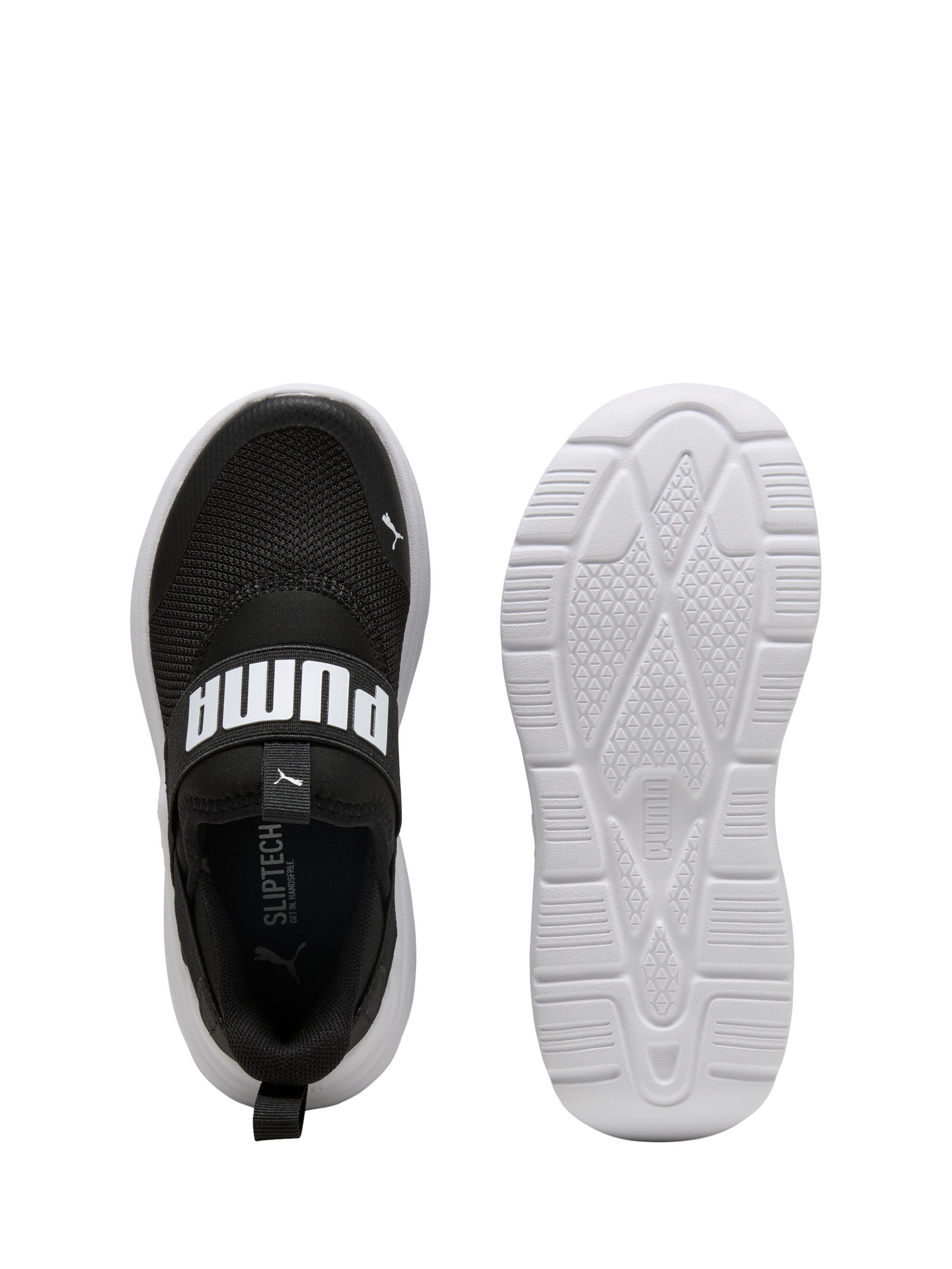 Product image 5 of 6, which shows PUMA Kids' Wired 2 Sliptech Trainers, Black/White, 10 Jnr