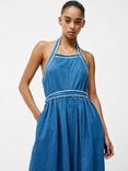 French Connection Zaves Chambray Halterneck Dress, Blue