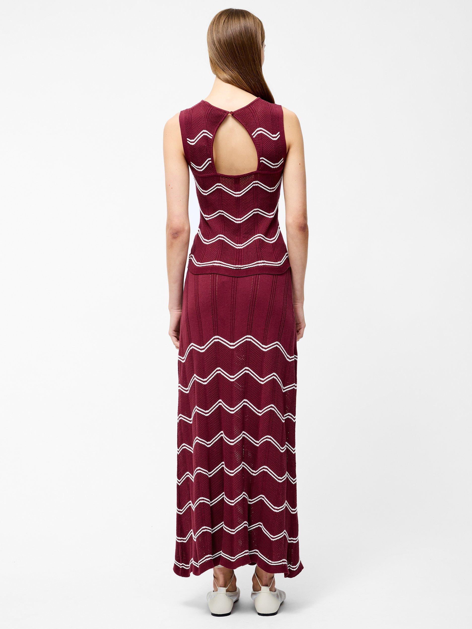 Product image 4 of 5, which shows French Connection Trudy Crochet Sleeveless Top, Red/Multi, XS