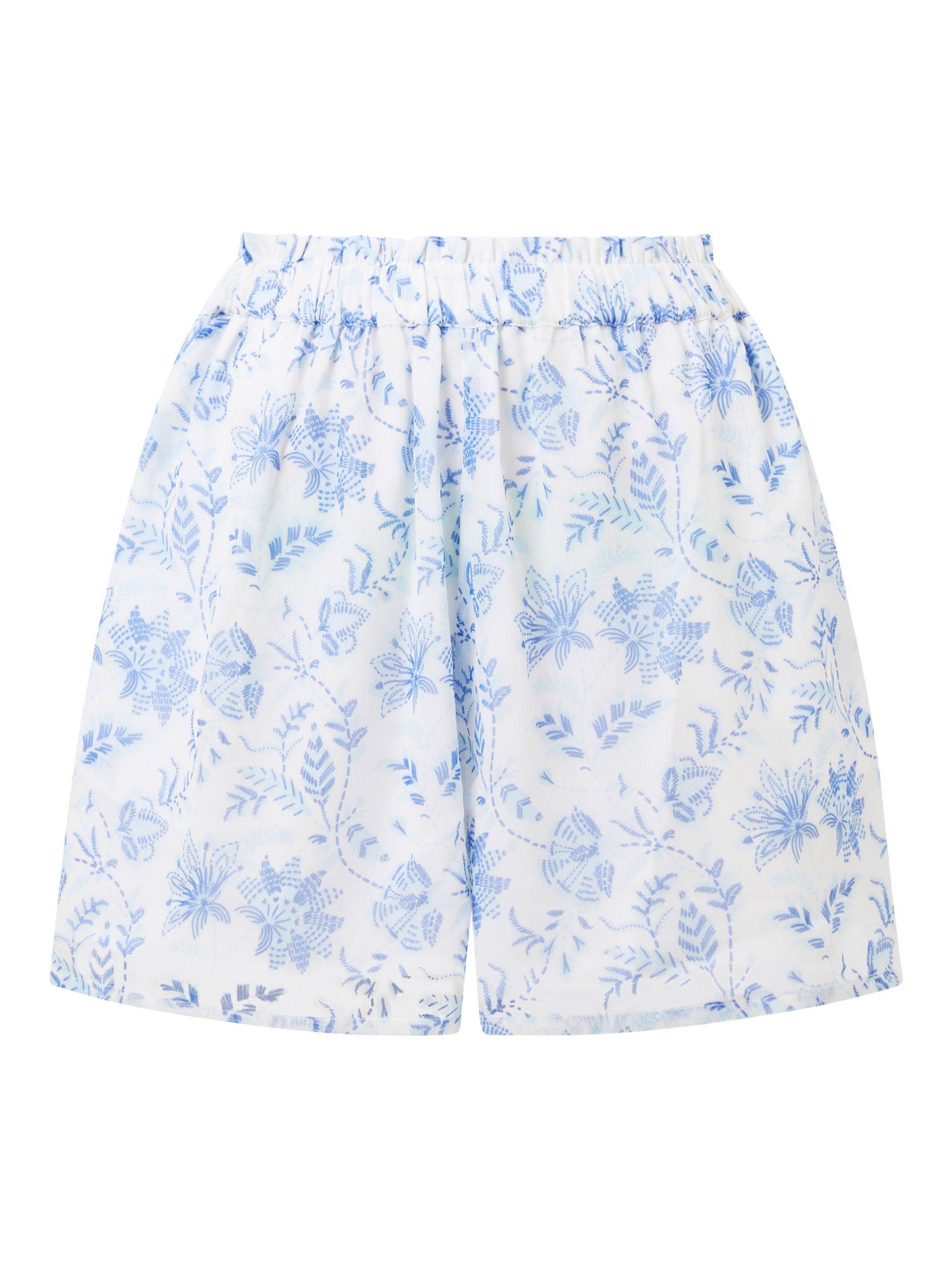 Product image 5 of 5, which shows French Connection Serenity Hallie Floral Crinkle Skort, White/Multi, XS
