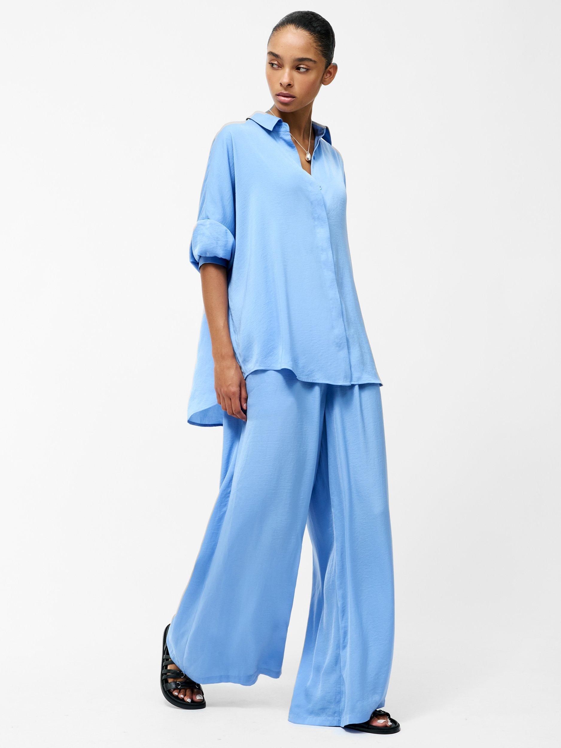 Product image 2 of 5, which shows French Connection Damasco Air Flow Shirt, Cornflower Blue, XS