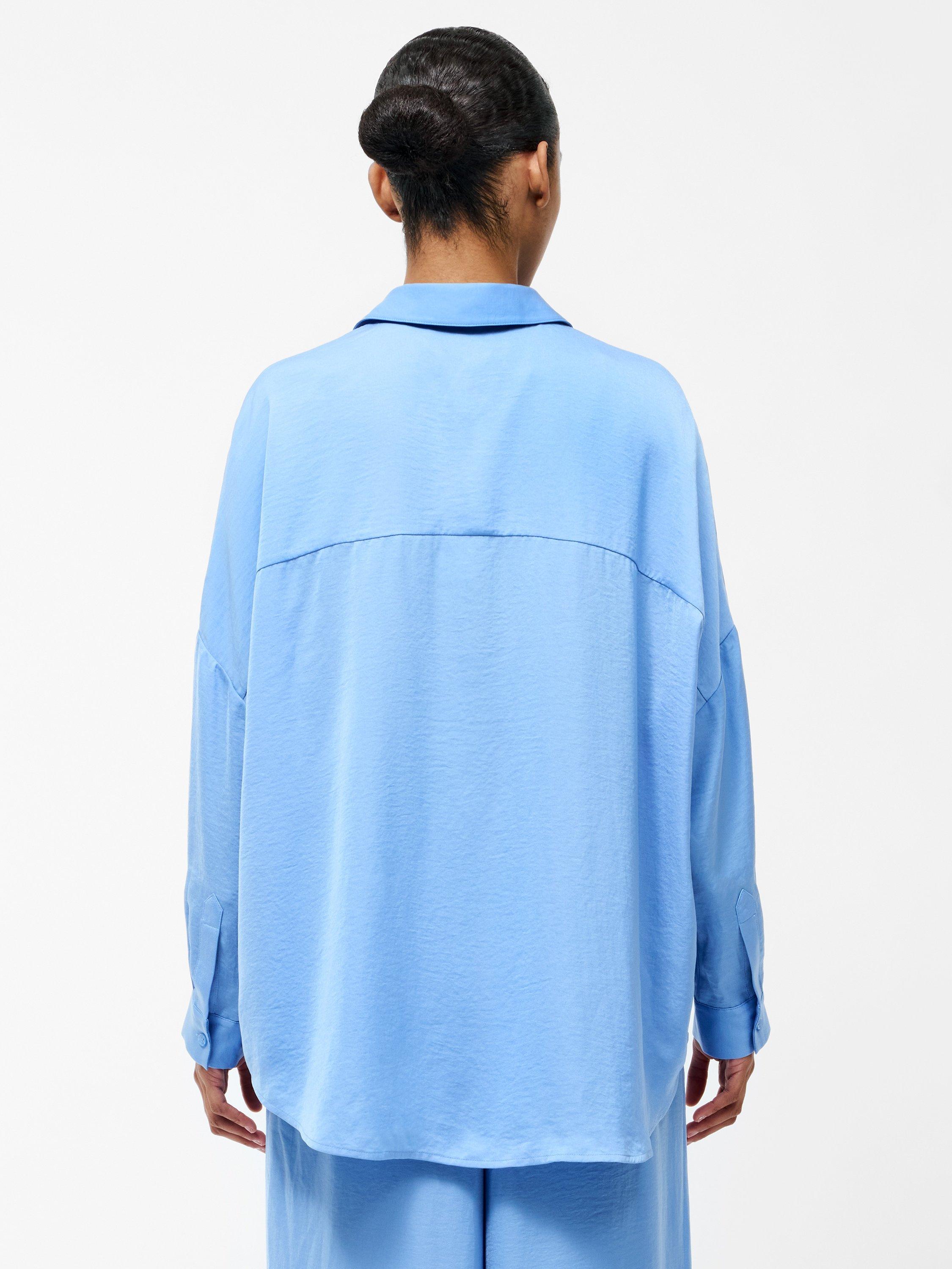 Product image 4 of 5, which shows French Connection Damasco Air Flow Shirt, Cornflower Blue, XS