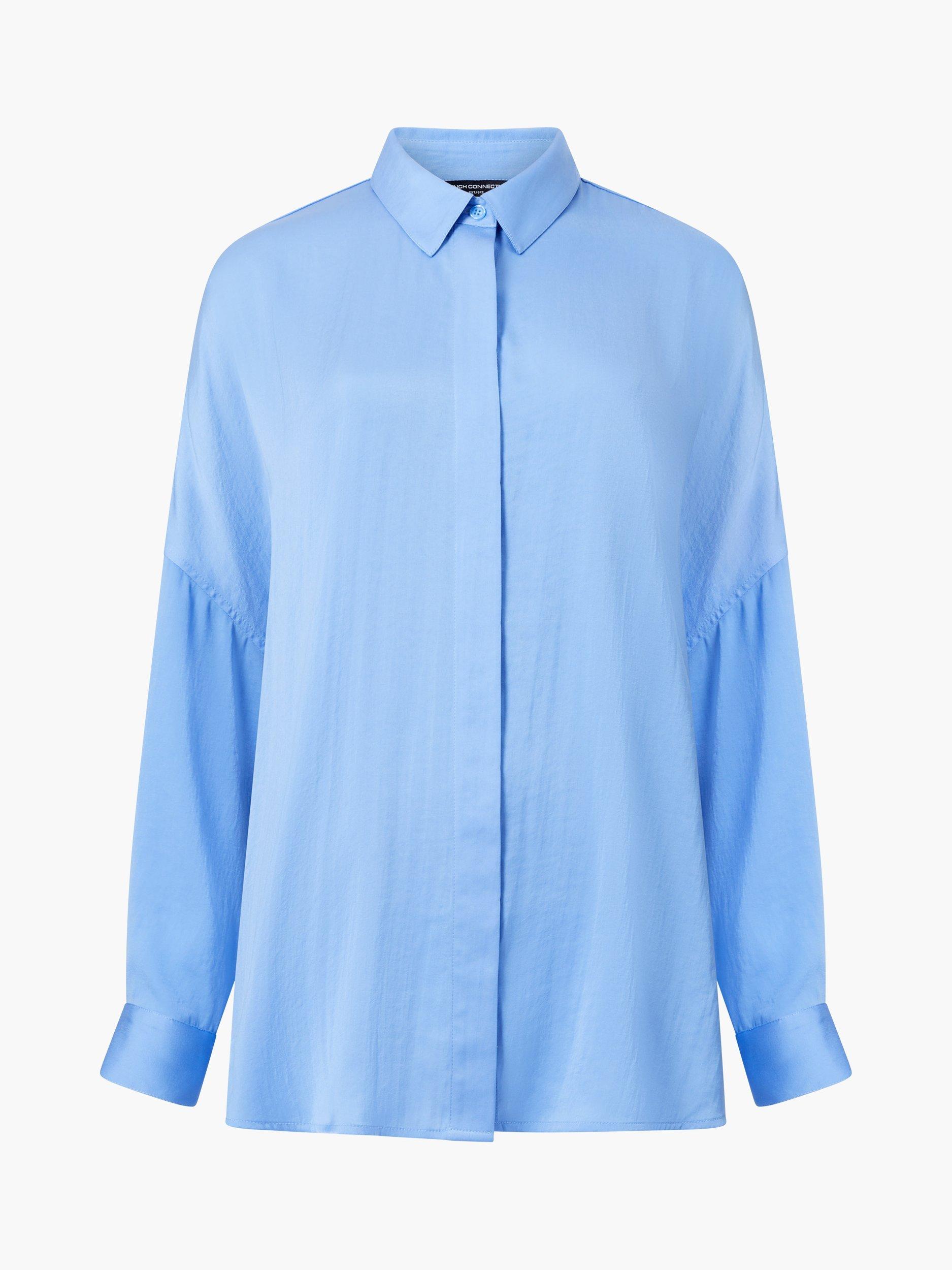 Product image 5 of 5, which shows French Connection Damasco Air Flow Shirt, Cornflower Blue, XS