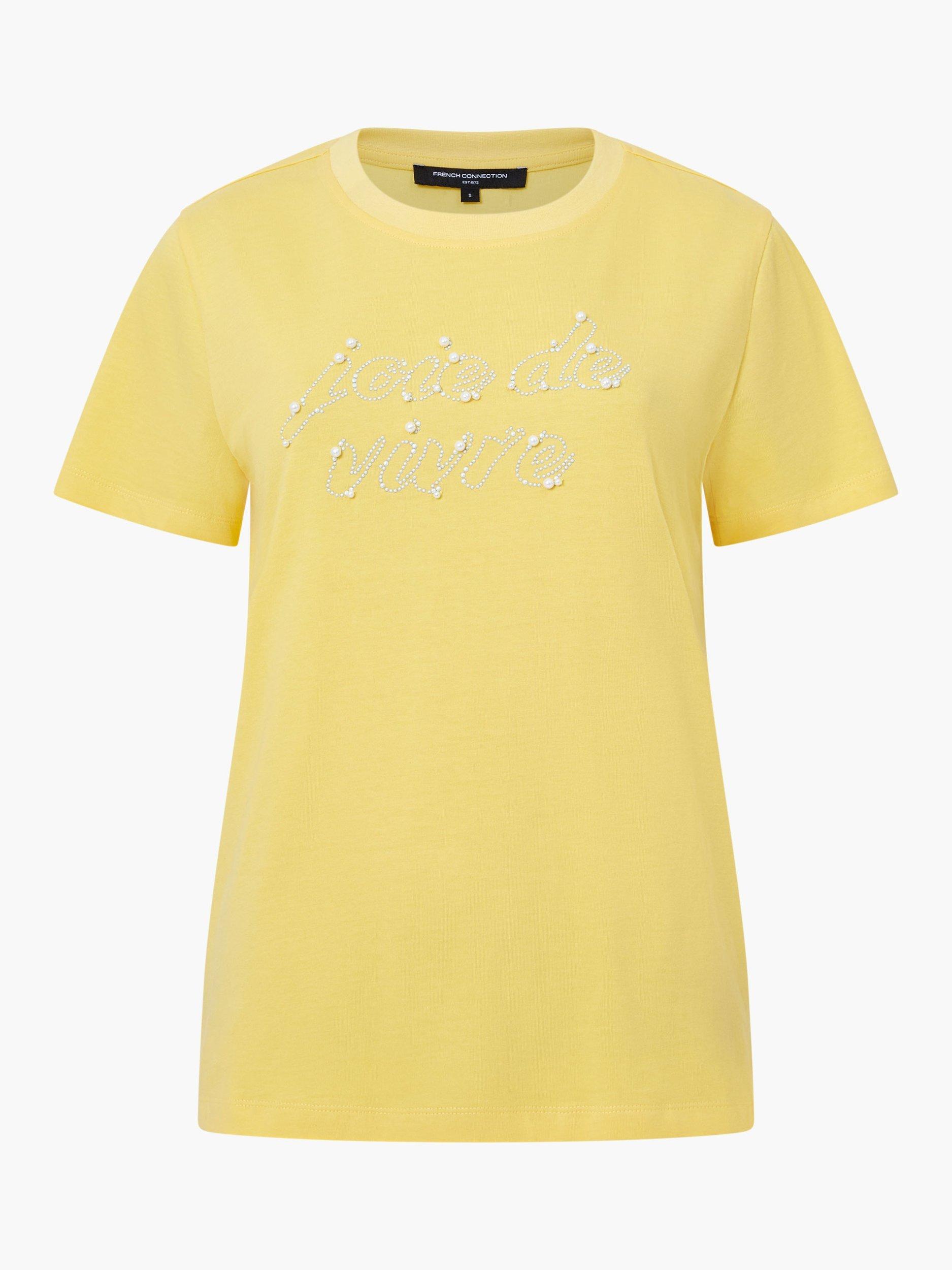 Product image 5 of 5, which shows French Connection Joie De Vivre T-Shirt, Butter Yellow, M