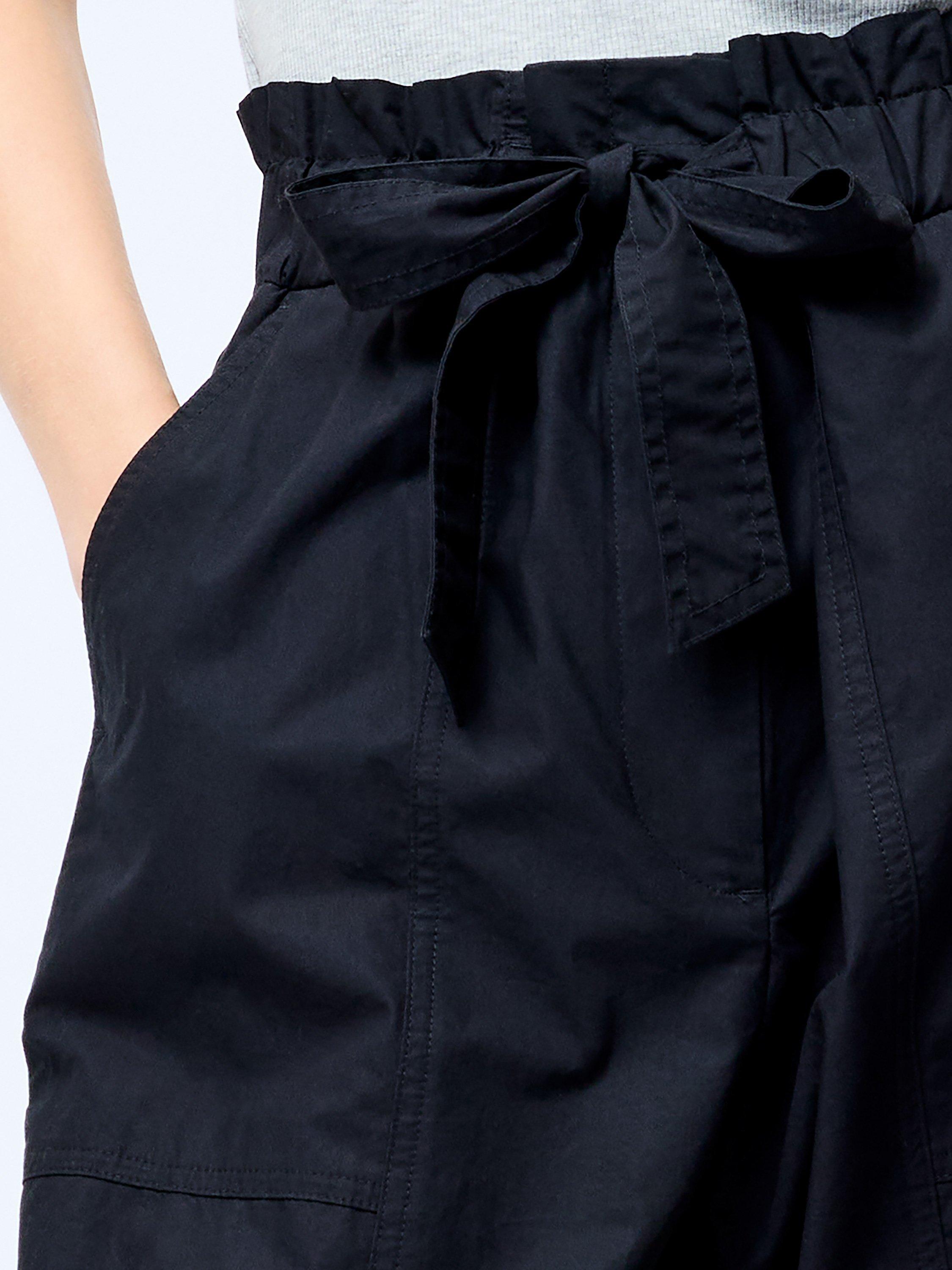 Product image 3 of 5, which shows French Connection Paperbag Waist Straight Trousers, Black, XS