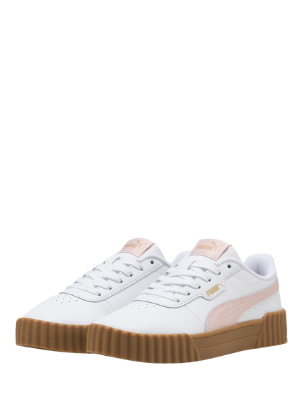 PUMA Kids' Carina 3.0 Lace Up Trainers, Mauve Mist - view 2, Mauve Mist