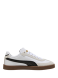 PUMA Kids' Club II Era Leather Suede Lace Up Trainers, White/Black