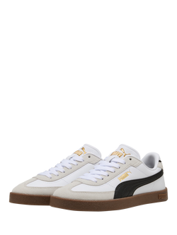 PUMA Kids' Club II Era Leather Suede Lace Up Trainers, White/Black - view 2, White/Black