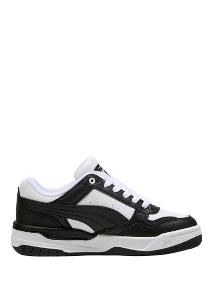 PUMA Kids' Rebound Retro Leather Trainers, White/Black
