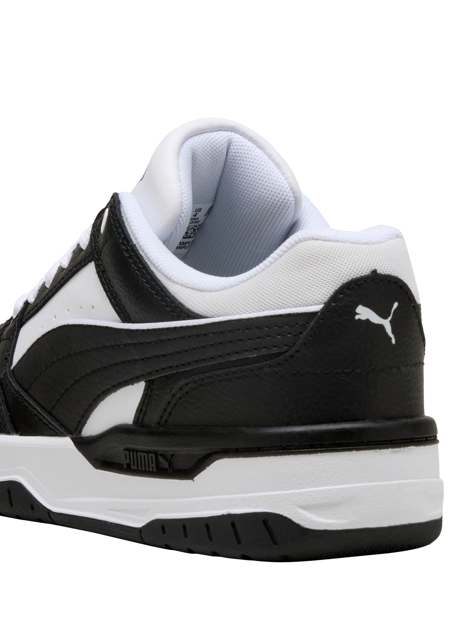 Product image 3 of 6, which shows PUMA Kids' Rebound Retro Leather Trainers, White/Black, 3