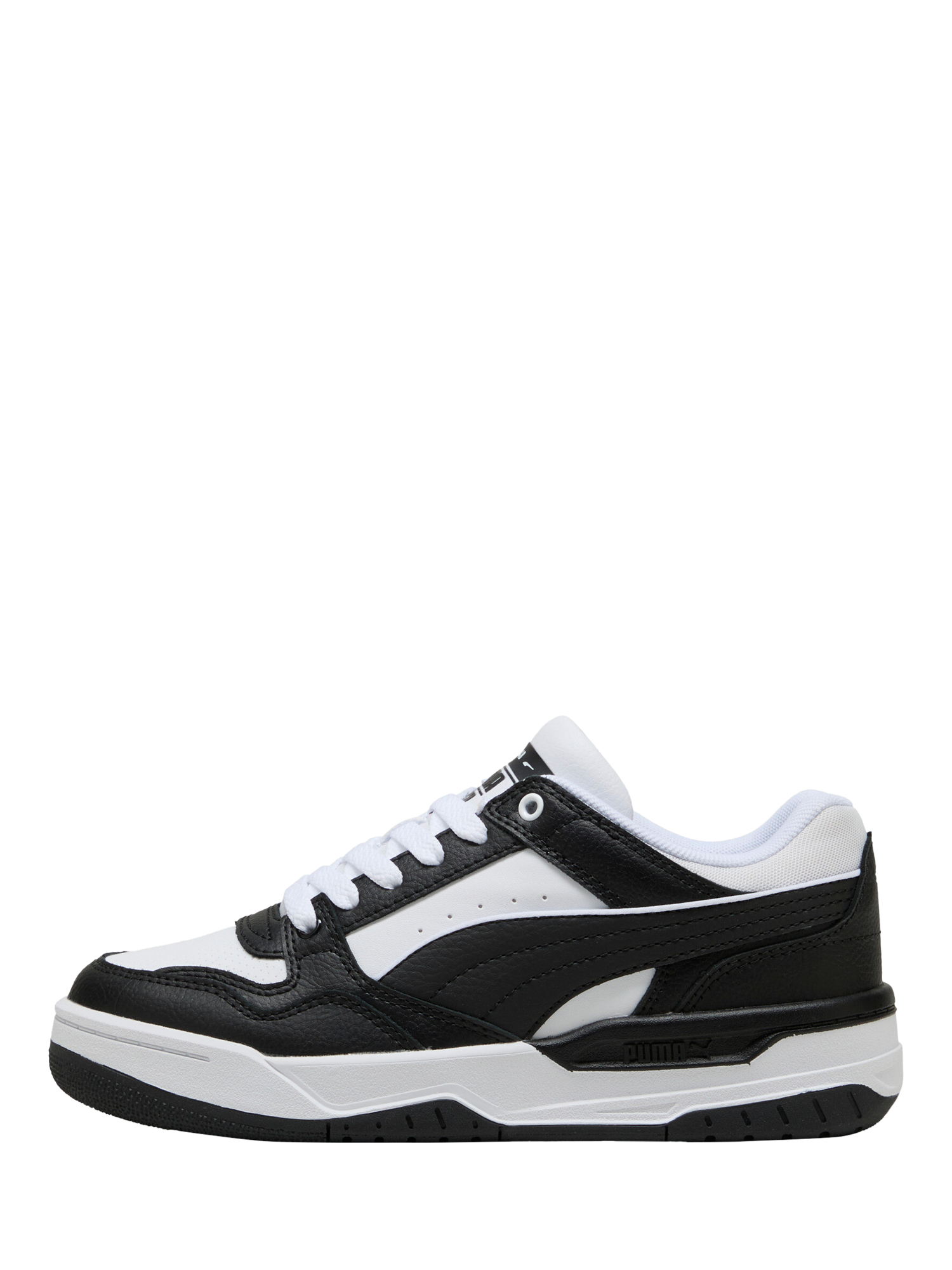 Product image 4 of 6, which shows PUMA Kids' Rebound Retro Leather Trainers, White/Black, 3