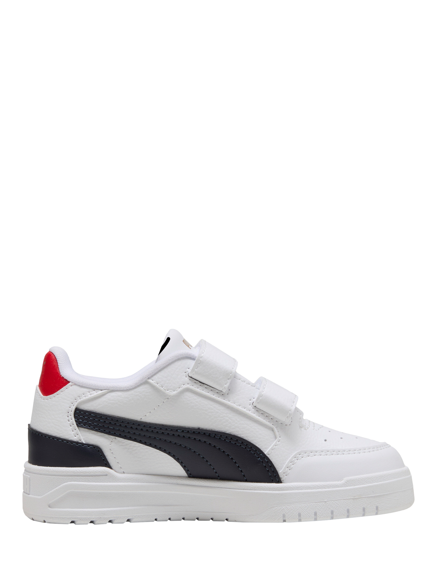 Product image 1 of 6, which shows PUMA Kids' Shuffle Downtown Mid Trainers, White/Navy, 1