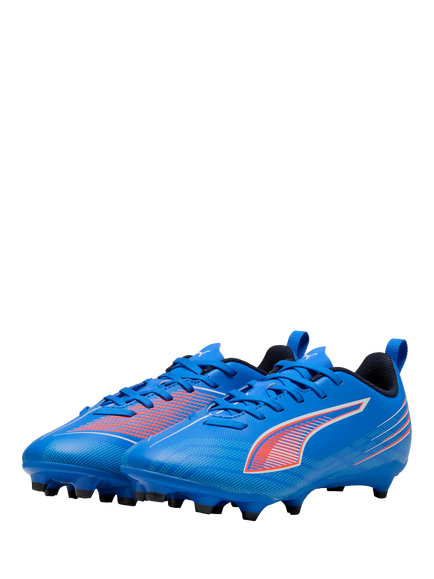 PUMA Kids' ULTRA 6 PLAY Lace Up Football Boots, Ultra Blue/Red - view 2, Ultra Blue/Red