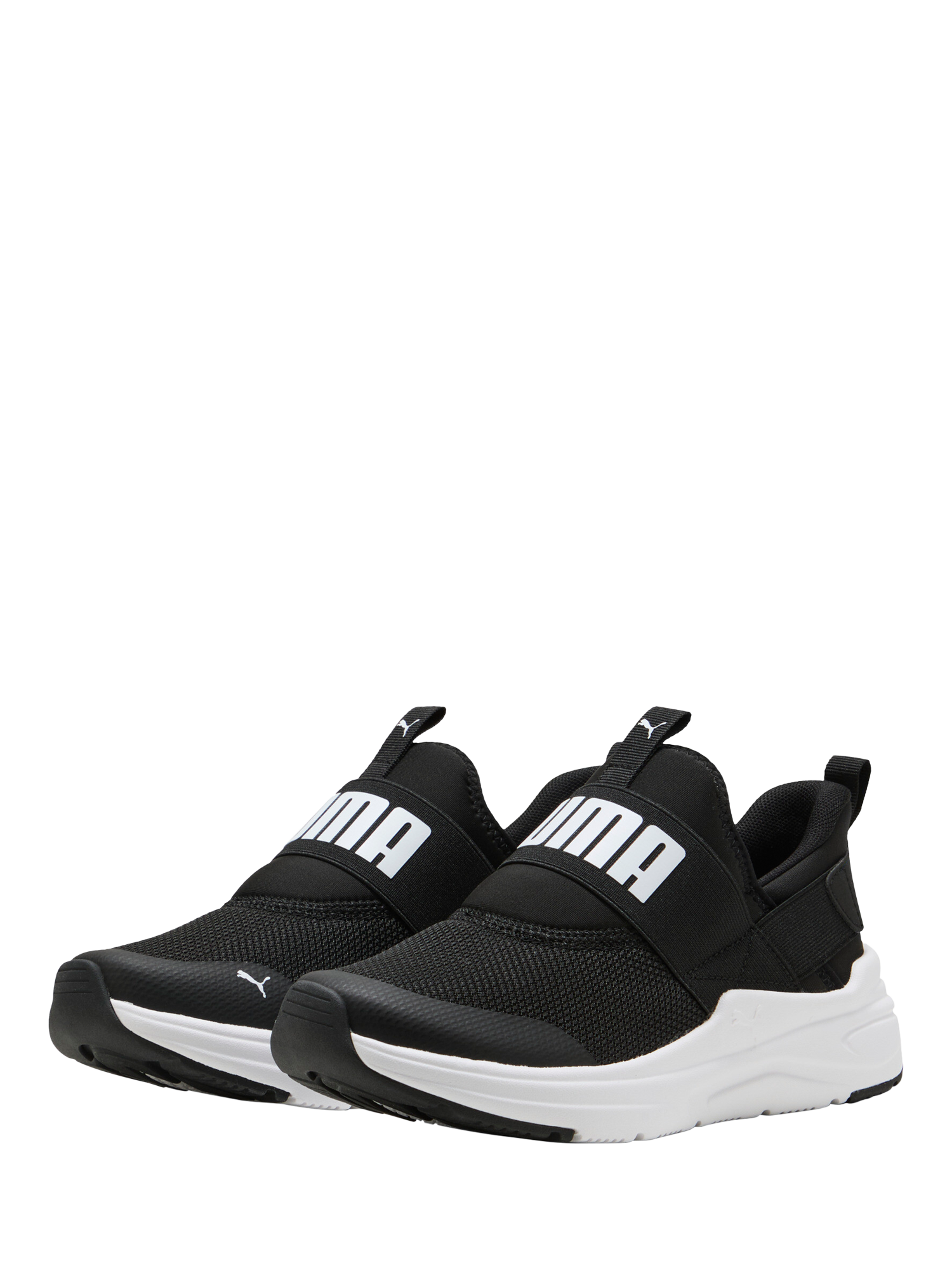 Product image 2 of 6, which shows PUMA Kids' Wired2 Sliptech Trainers, Black/White, 3