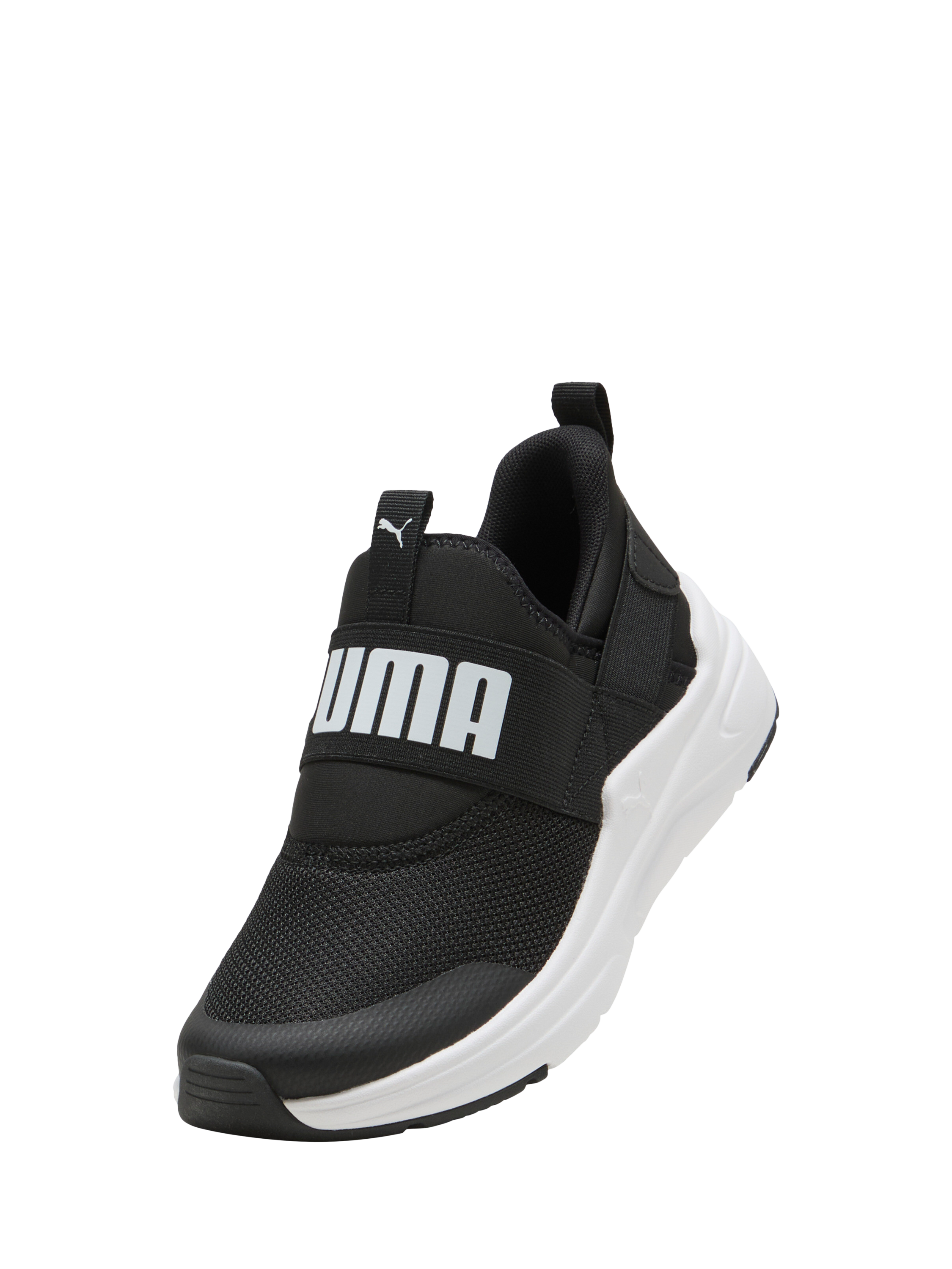 Product image 6 of 6, which shows PUMA Kids' Wired2 Sliptech Trainers, Black/White, 3
