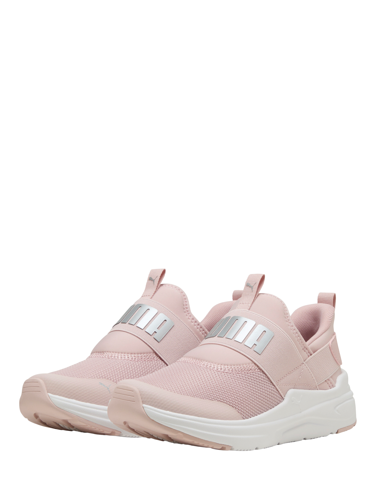 Product image 2 of 6, which shows PUMA Kids' Wired2 Sliptech Trainers, Mauve/White, 3
