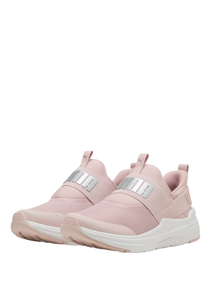 PUMA Kids' Wired2 Sliptech Trainers - view 2, Mauve/White