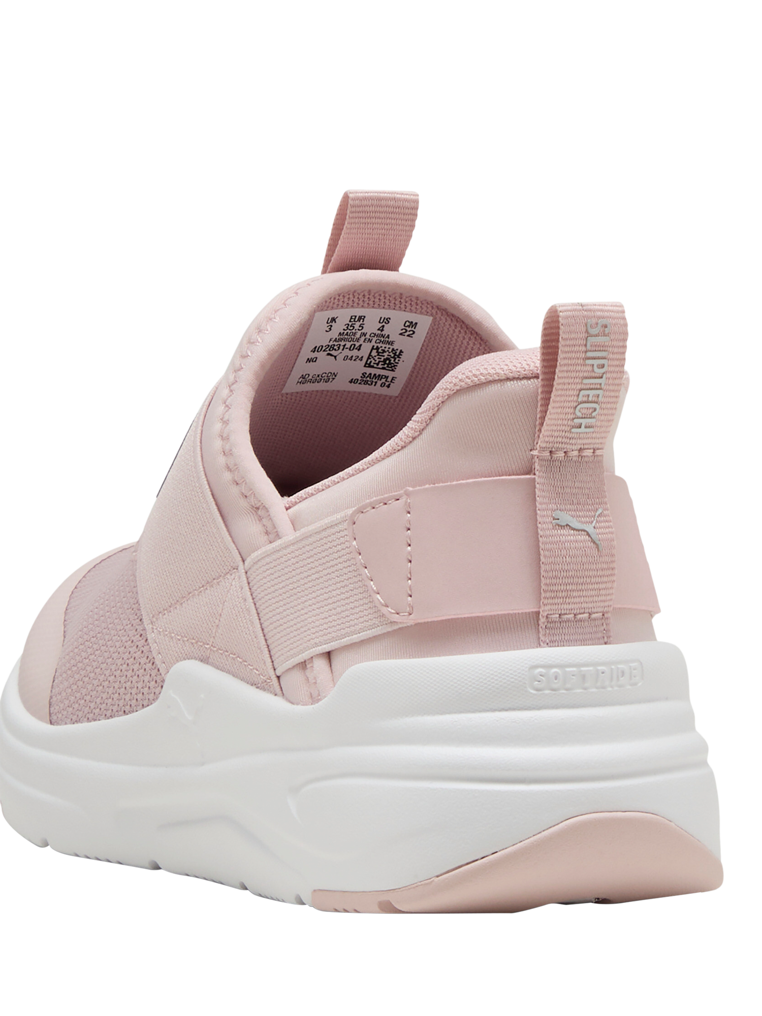 Product image 3 of 6, which shows PUMA Kids' Wired2 Sliptech Trainers, Mauve/White, 3
