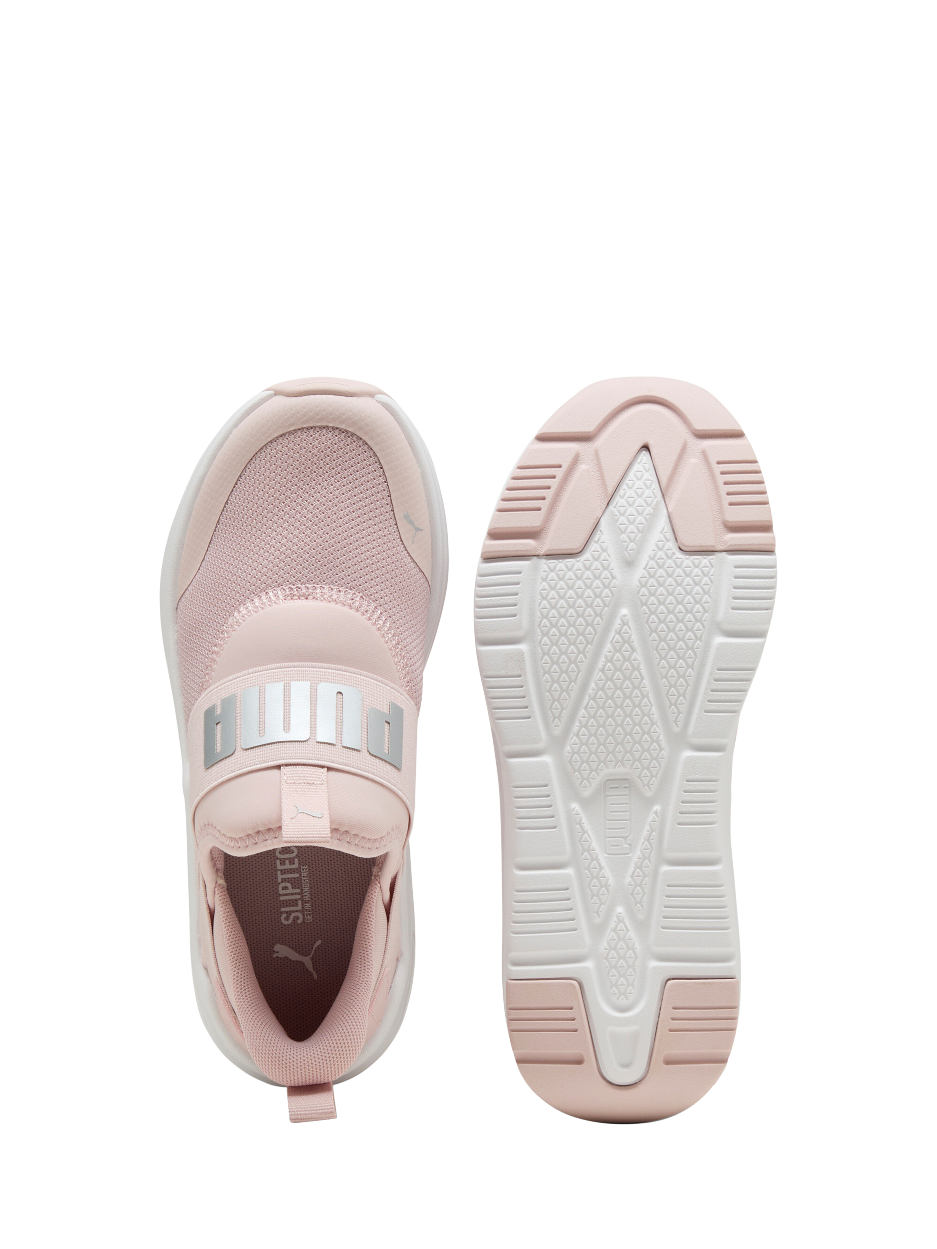 Product image 5 of 6, which shows PUMA Kids' Wired2 Sliptech Trainers, Mauve/White, 3