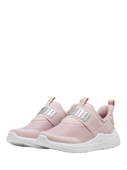 PUMA Kids' Wired 2 Sliptech Trainers - view 2, Mauve/White