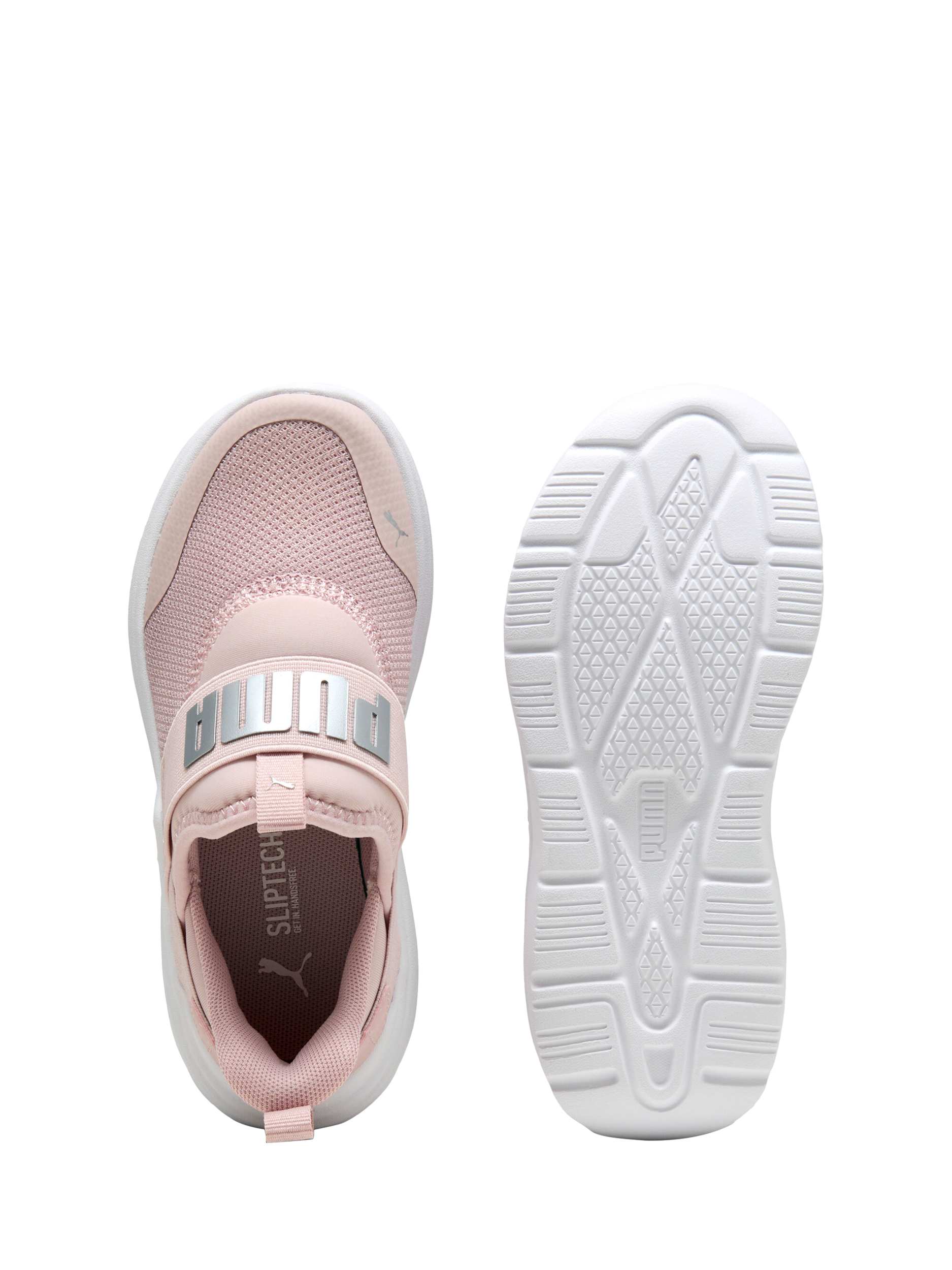 Product image 5 of 6, which shows PUMA Kids' Wired 2 Sliptech Trainers, Mauve/White, 1