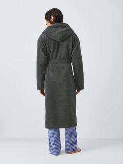 John Lewis Premium Hooded Robe, Grey - view 2, Grey