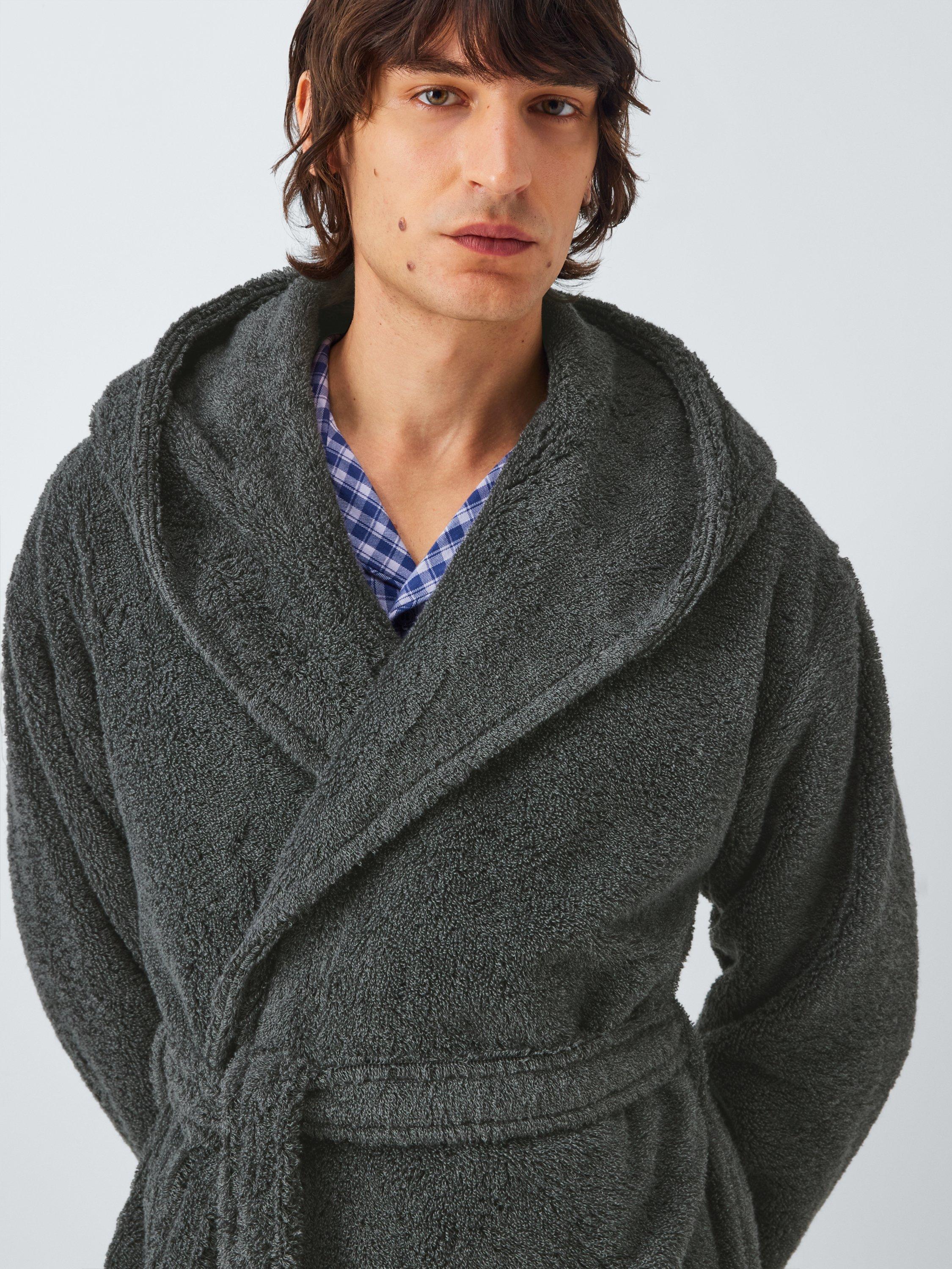 Product image 5 of 5, which shows John Lewis Premium Hooded Robe, Grey, S