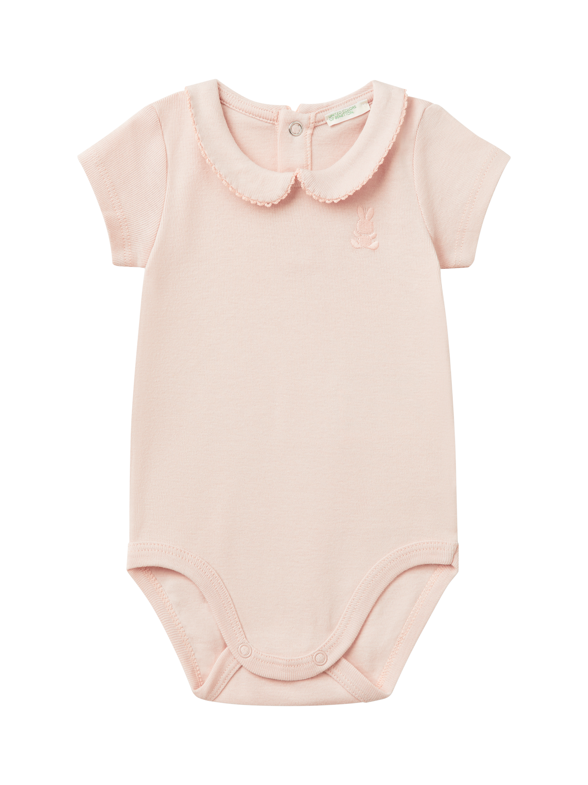 Product image 1 of 3, which shows Benetton Baby Ribbed Bodysuit, Powder, 12-18 months