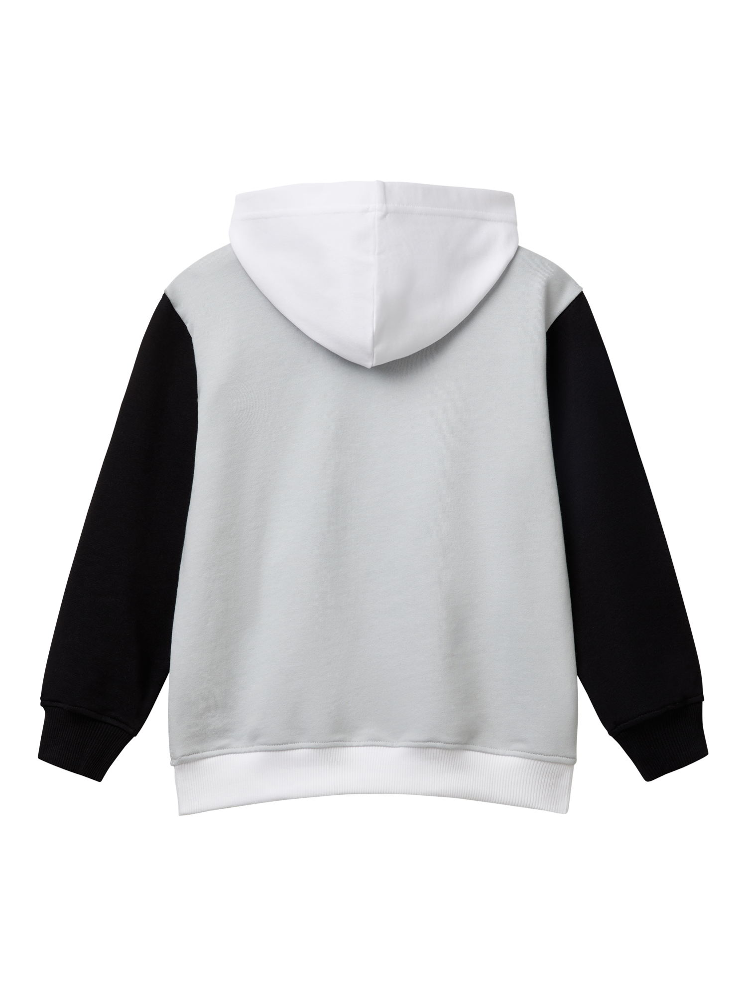 Product image 2 of 3, which shows Benetton Kids' Logo Colour Block Cotton Hoodie, Multi, 6-7 years