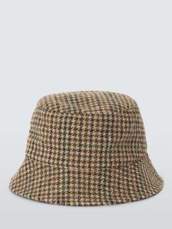 John Lewis Wool Check Bucket Hat, Multi - view 2, Multi