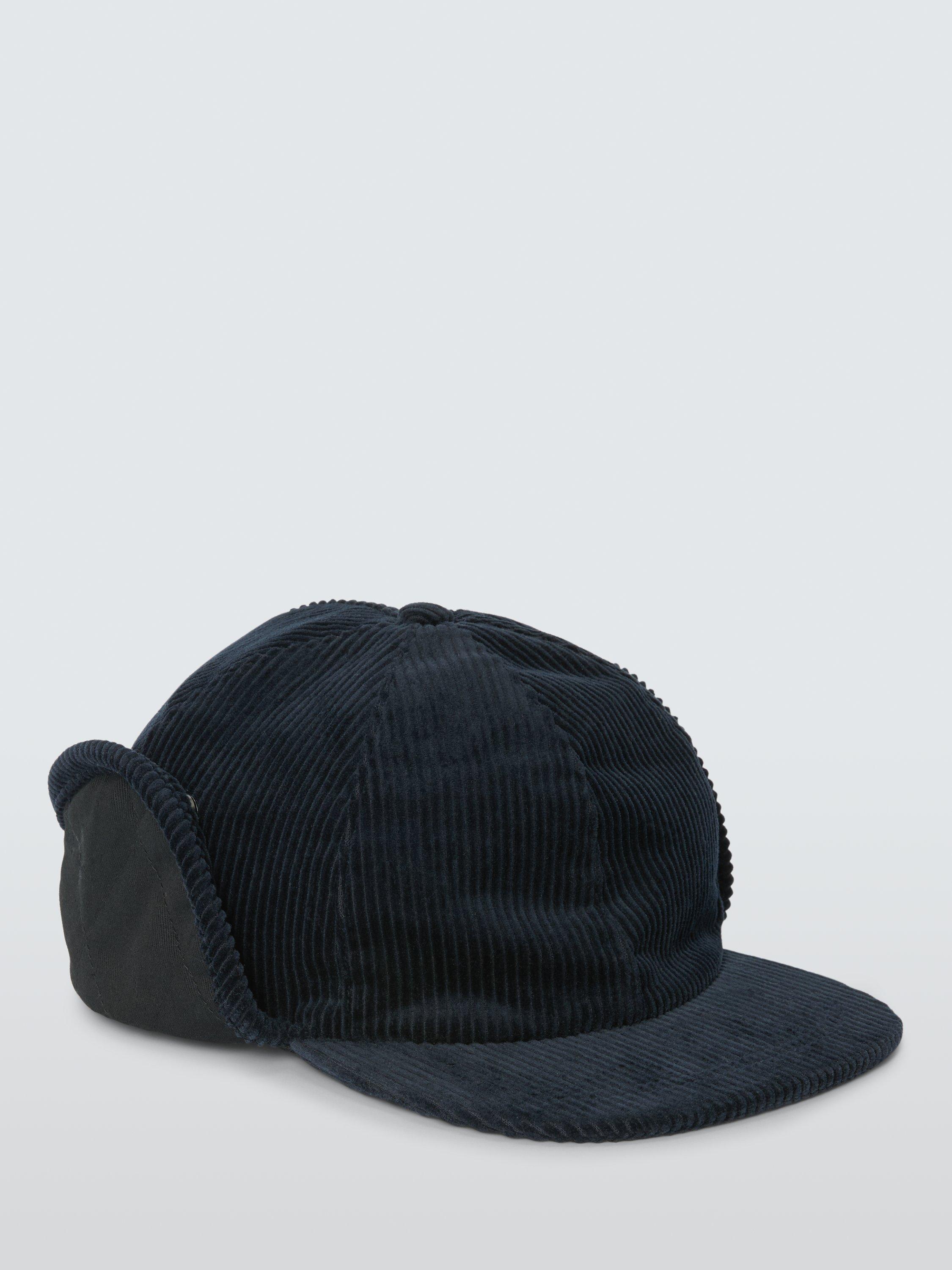 Product image 2 of 4, which shows John Lewis Corduroy Trapper's Hat, Navy, S-M