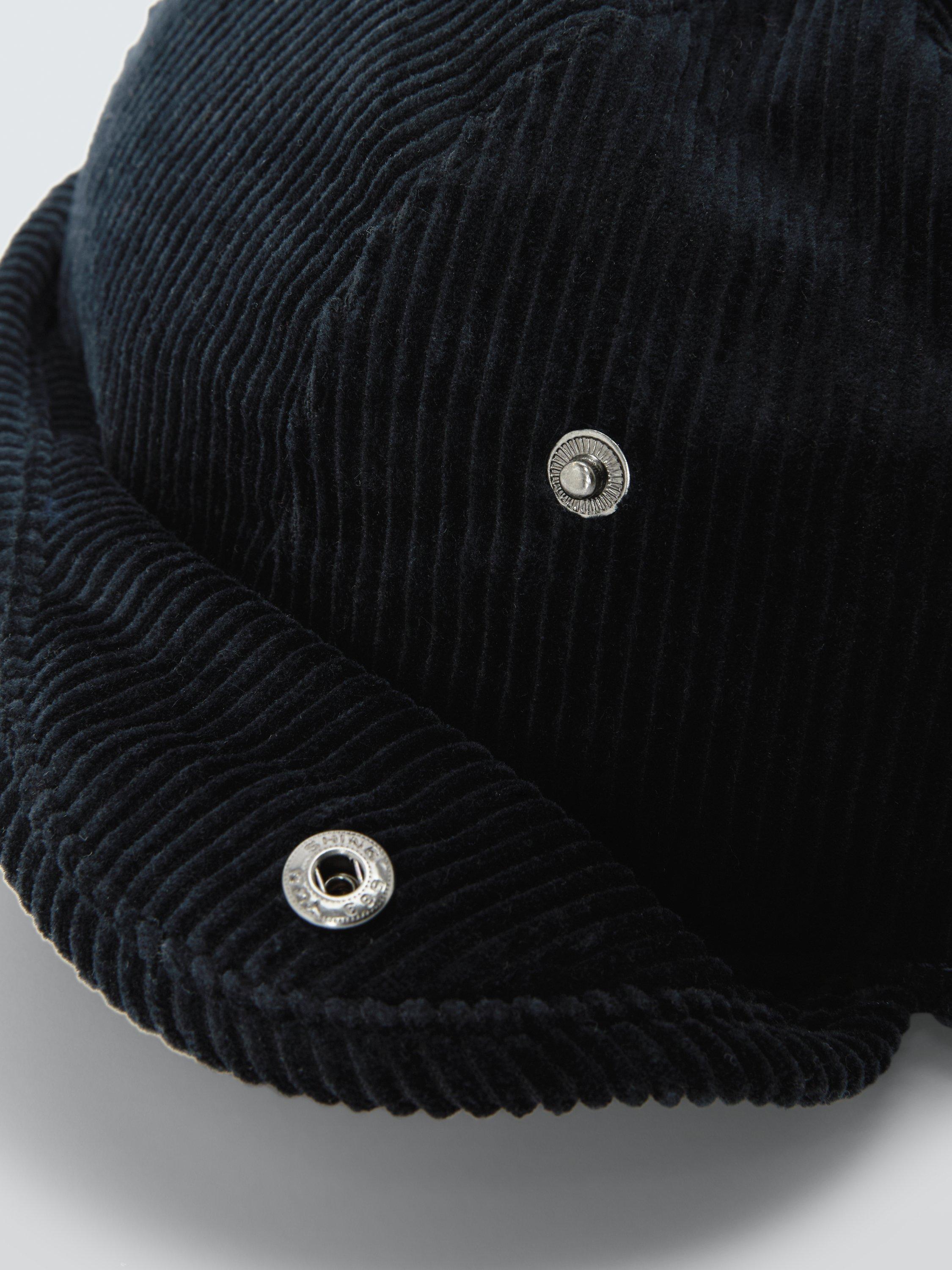 Product image 3 of 4, which shows John Lewis Corduroy Trapper's Hat, Navy, S-M